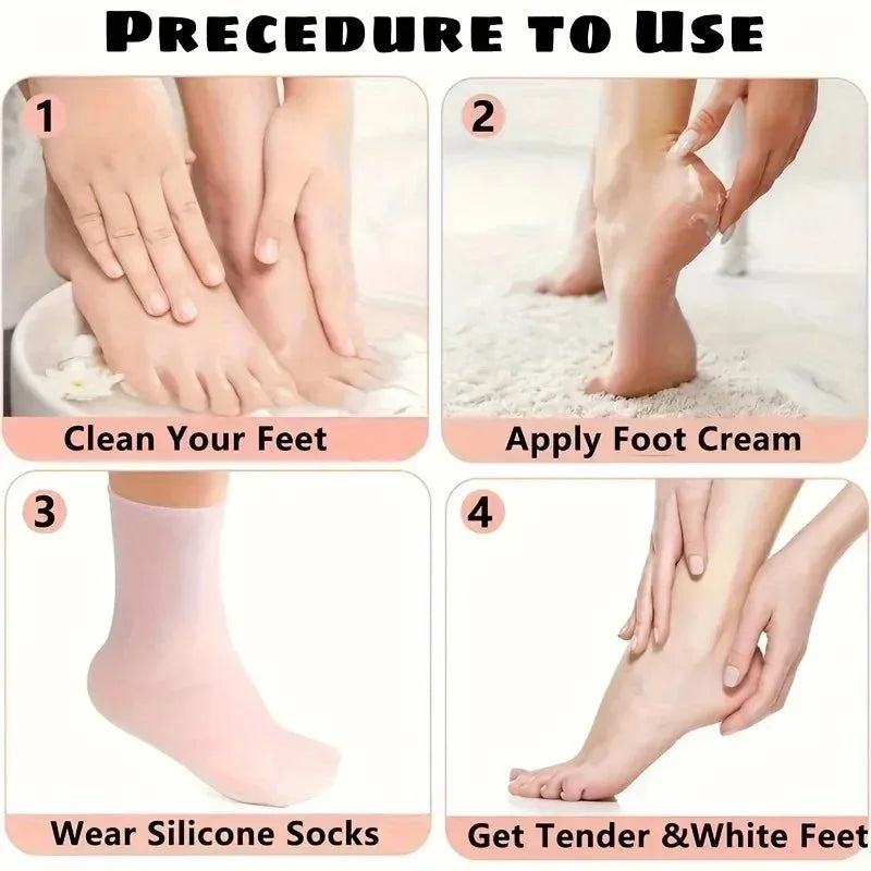Elastic Silicone Moisturizing Foot Socks for Dry …Cracked Feet Foot Care Socks Massage Moisturizing