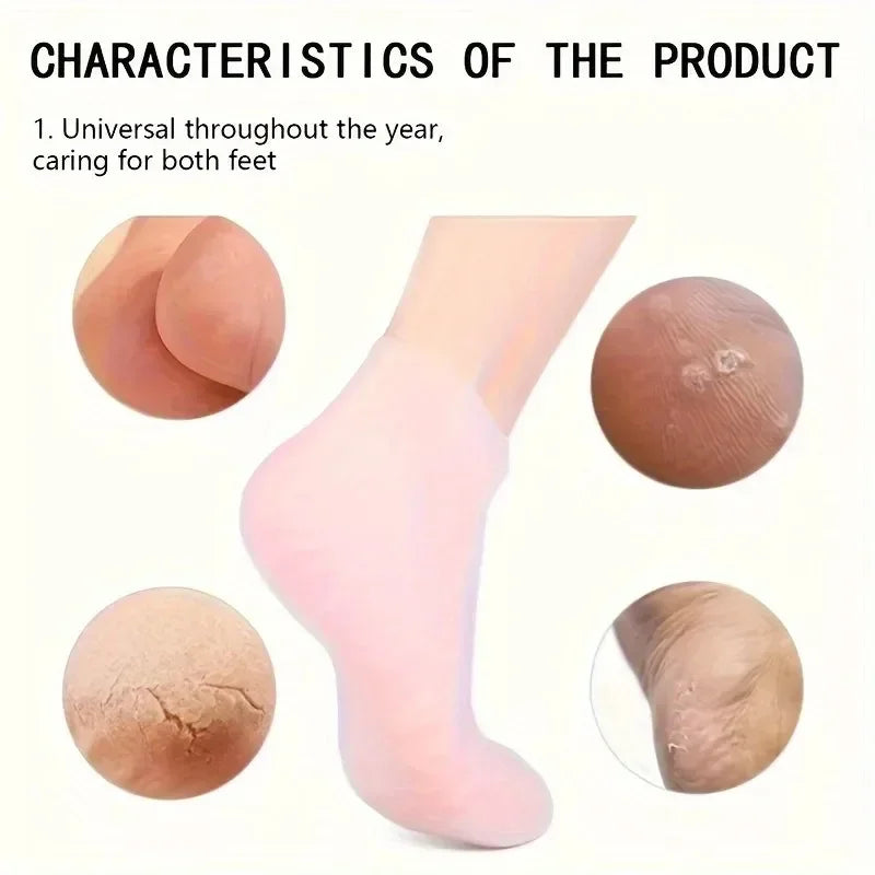 Elastic Silicone Moisturizing Foot Socks for Dry …Cracked Feet Foot Care Socks Massage Moisturizing