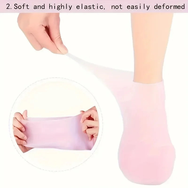 Elastic Silicone Moisturizing Foot Socks for Dry …Cracked Feet Foot Care Socks Massage Moisturizing